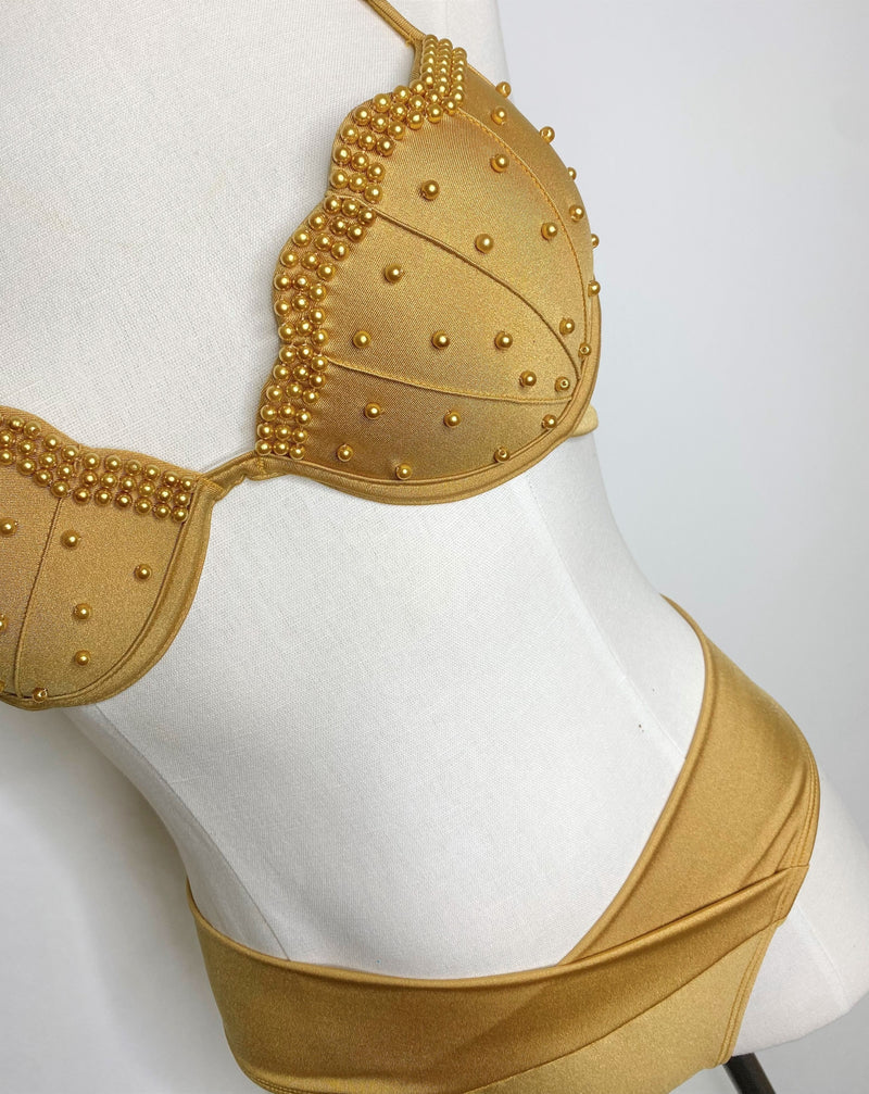 GALA Bikinitop mit Perlen - Gold